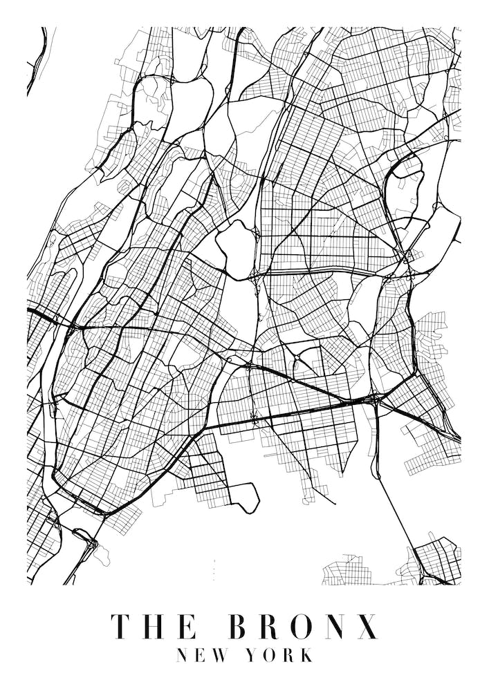 The Bronx New York Minimale Straßenkarte