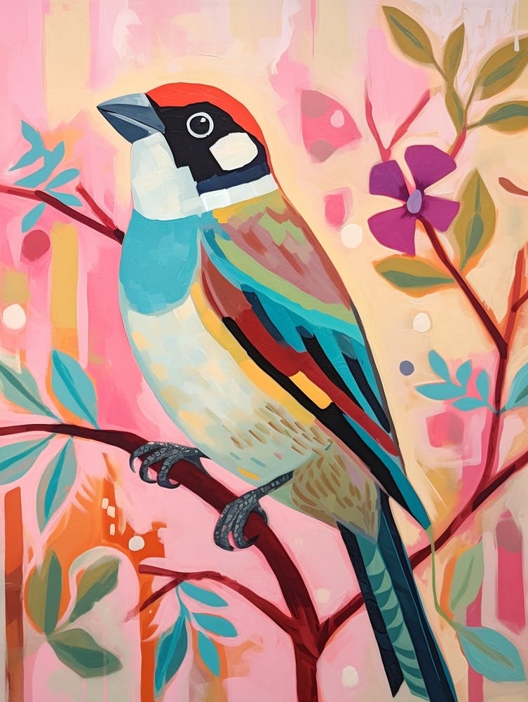 Pink Scandi House Sparrow 1