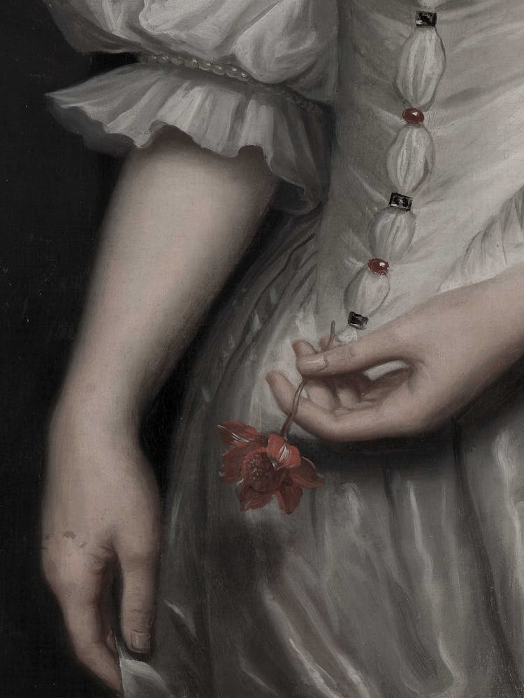 Lady Holding A Flower