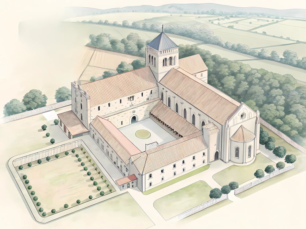 Minimalist Ink Sketch Of Architectural Floor Pla