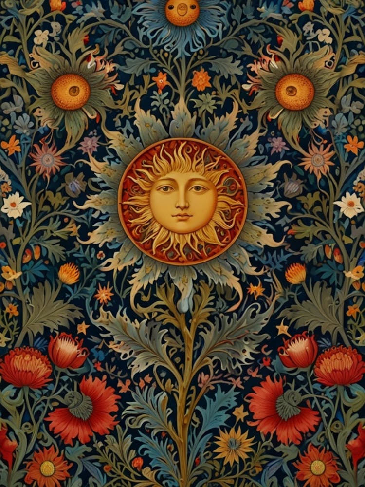William Morris Sun And Flowers