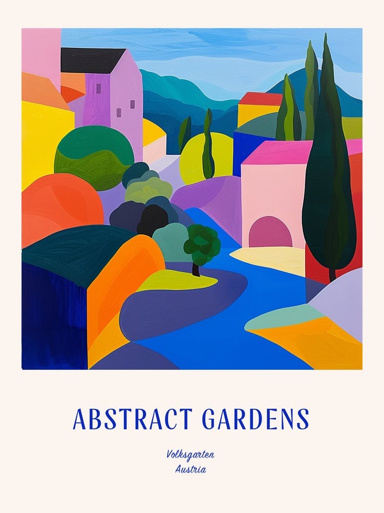 Jardins Colorés - Volksgarten Autriche - Affiche Bleue 3
