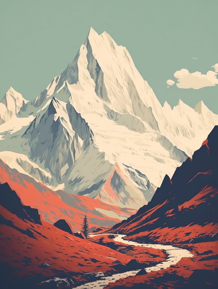 Tour De Mont Blanc France 7 Hiking Trail Landscape