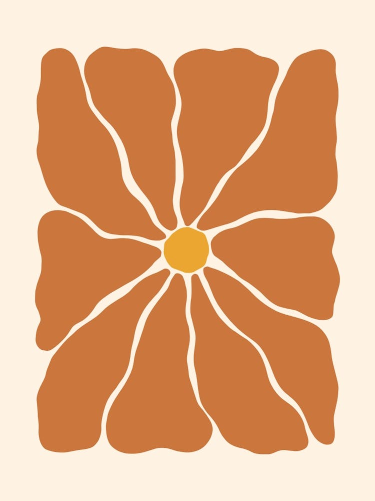 Abstract Flower 01 - Burnt Orange
