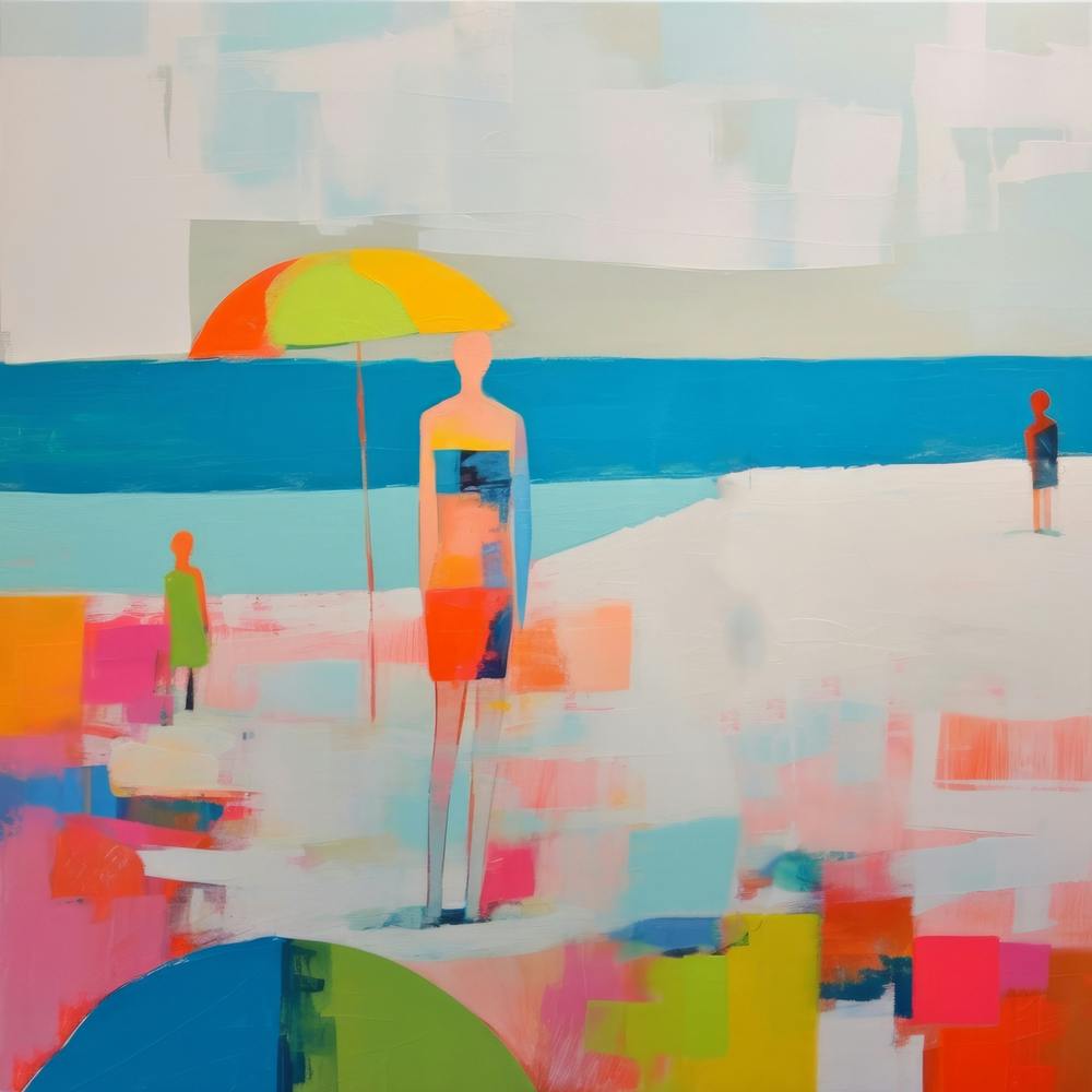 Summer Vibes Color Block Modern Beach Art 3
