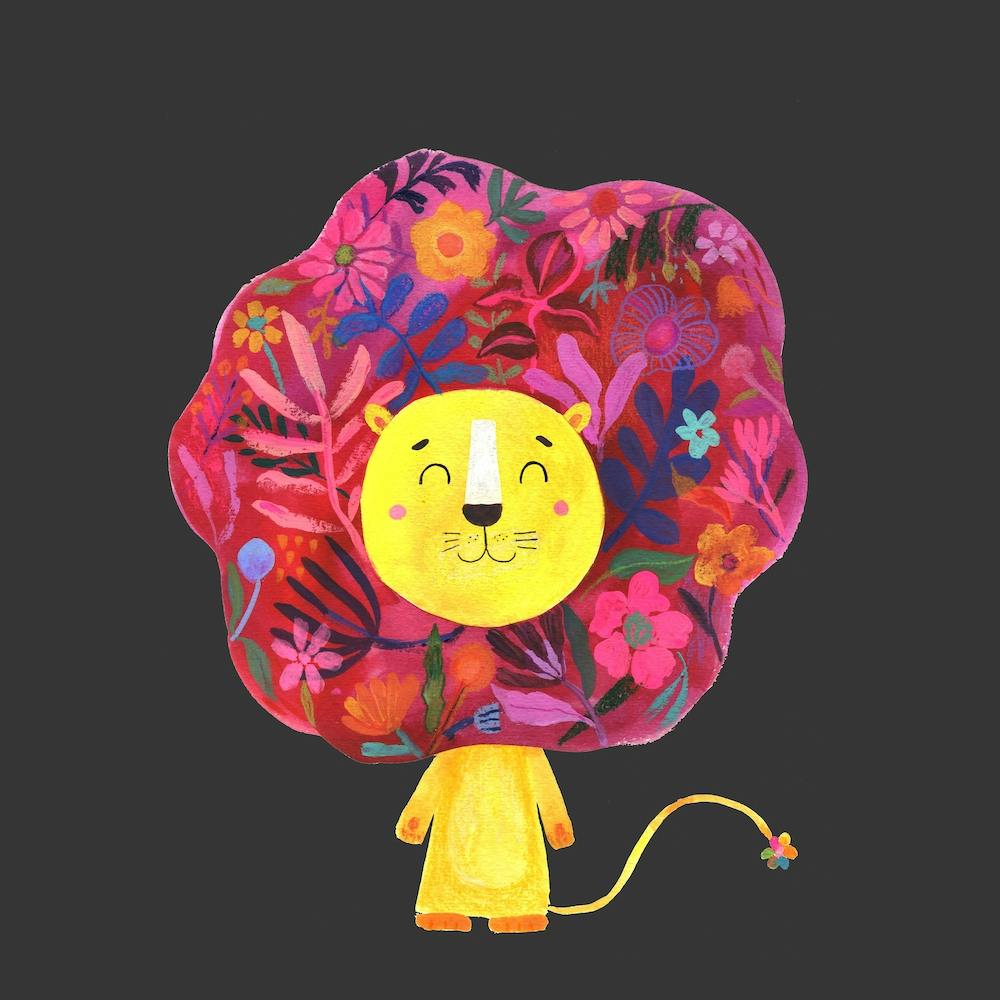 Roar Little Lion Black Square