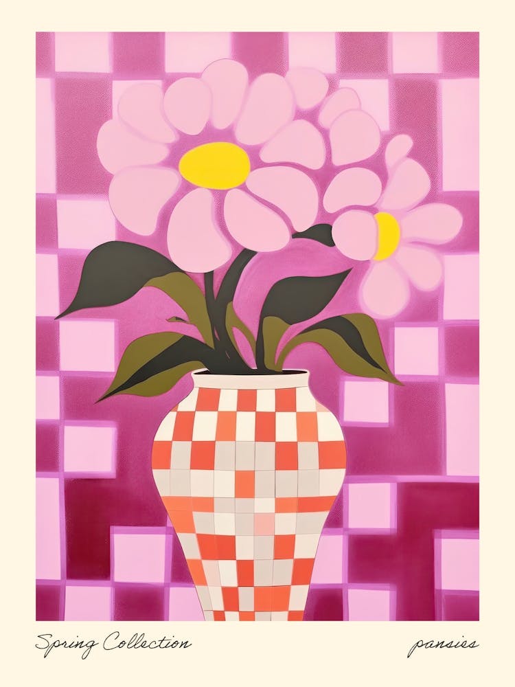 Spring Collection Pansies Flower Vase 7