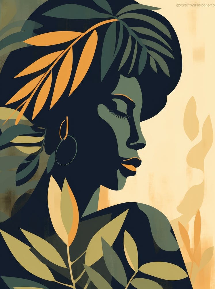 Portrait Of A Woman With Leaves 5