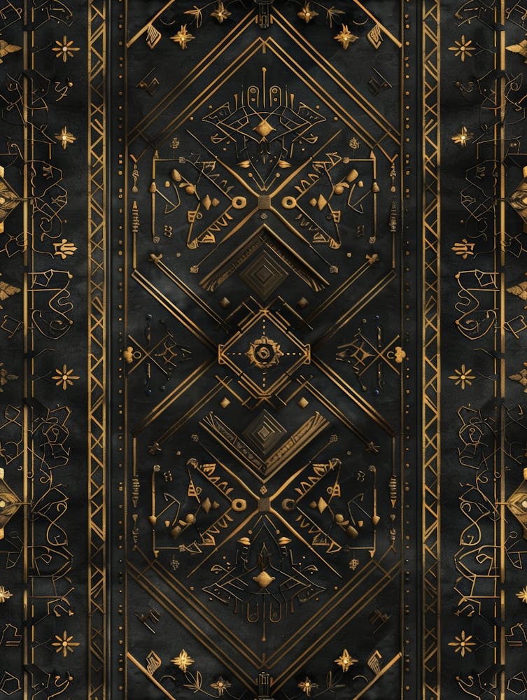 Gold And Black Rug