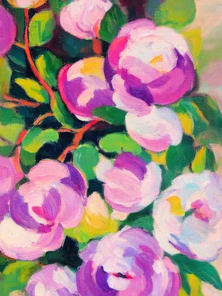 Magnolia Floral Print Abstract Block Colour 1 Flower