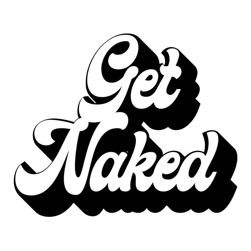 Get Naked Retro Font Square
