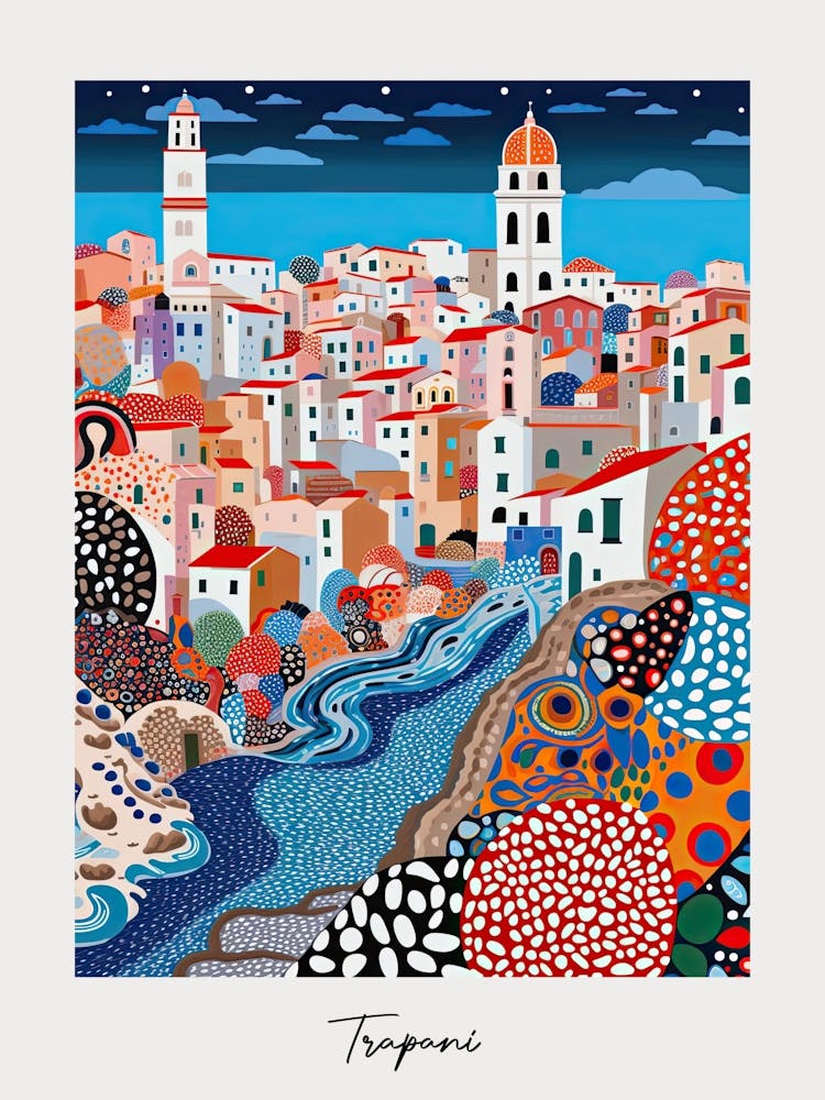 Poster von Trapani, Italien, Illustration im Stil der Pop Art 4
