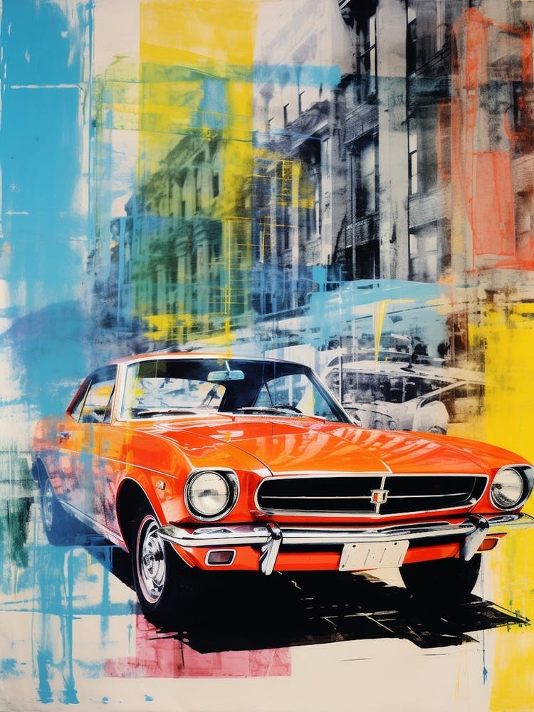 Classic Car Pop Art Risograph Inspired 3