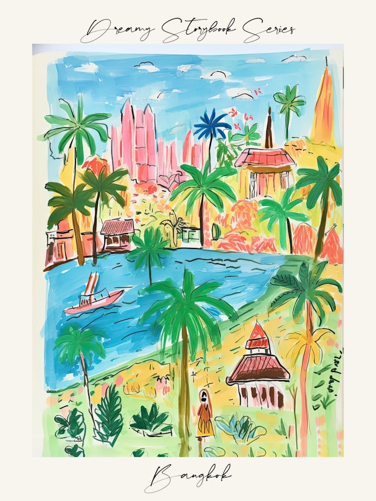 Poster Of Bangkok, Dreamy Storybook Illustration 3