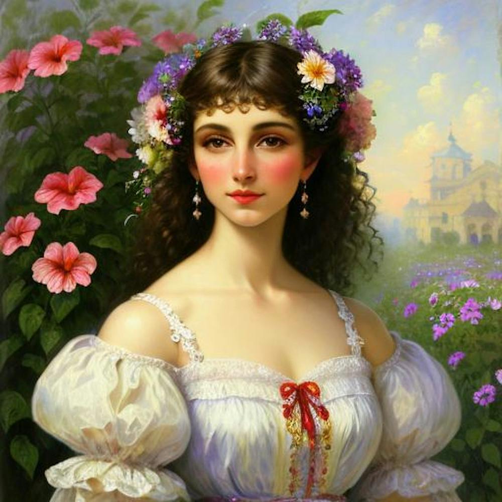 Girl with flowers