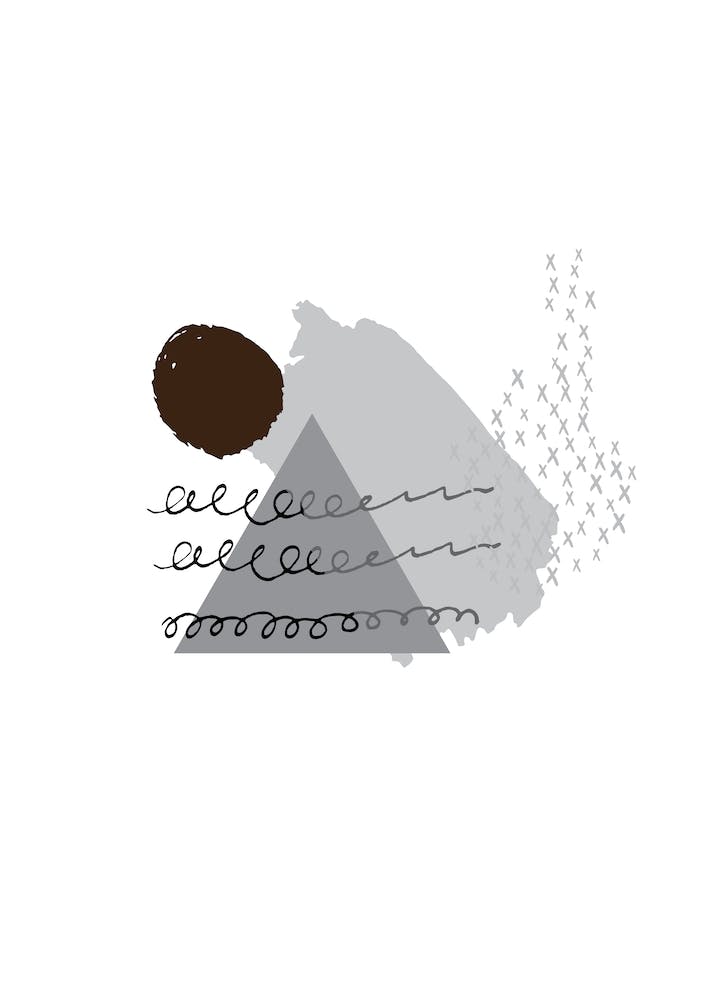 Abstract Grey Mountain and Sun