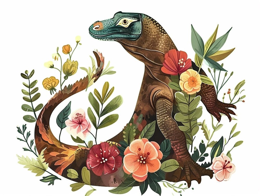 Little Floral Komodo Dragon 2