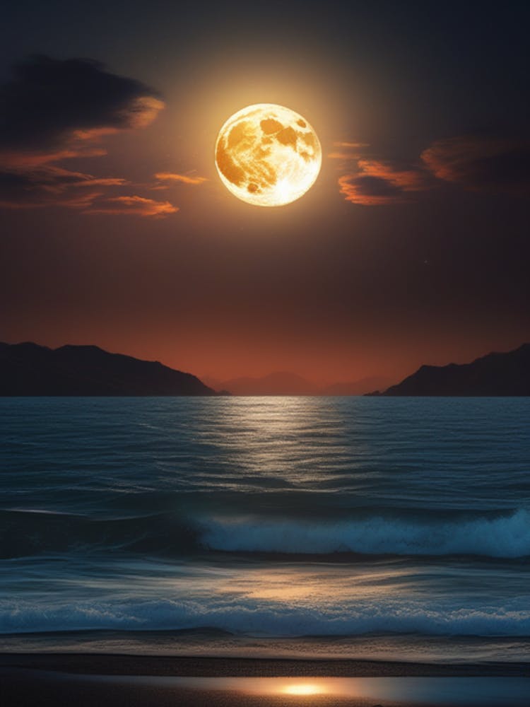 Vollmond über dem Ozean 2