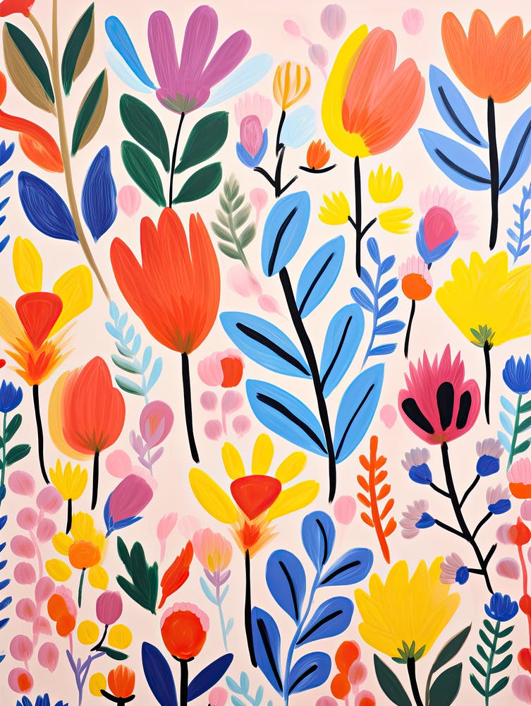 Flowers 54, Matisse style, Floral texture