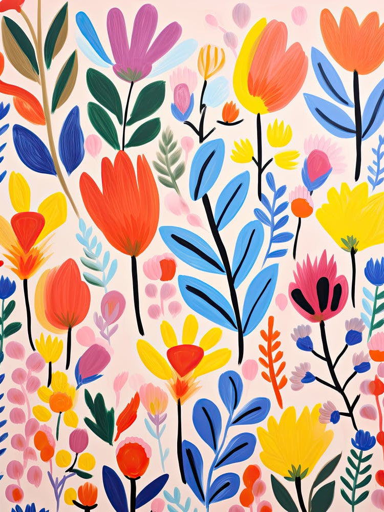 Flowers 54, Matisse style, Floral texture