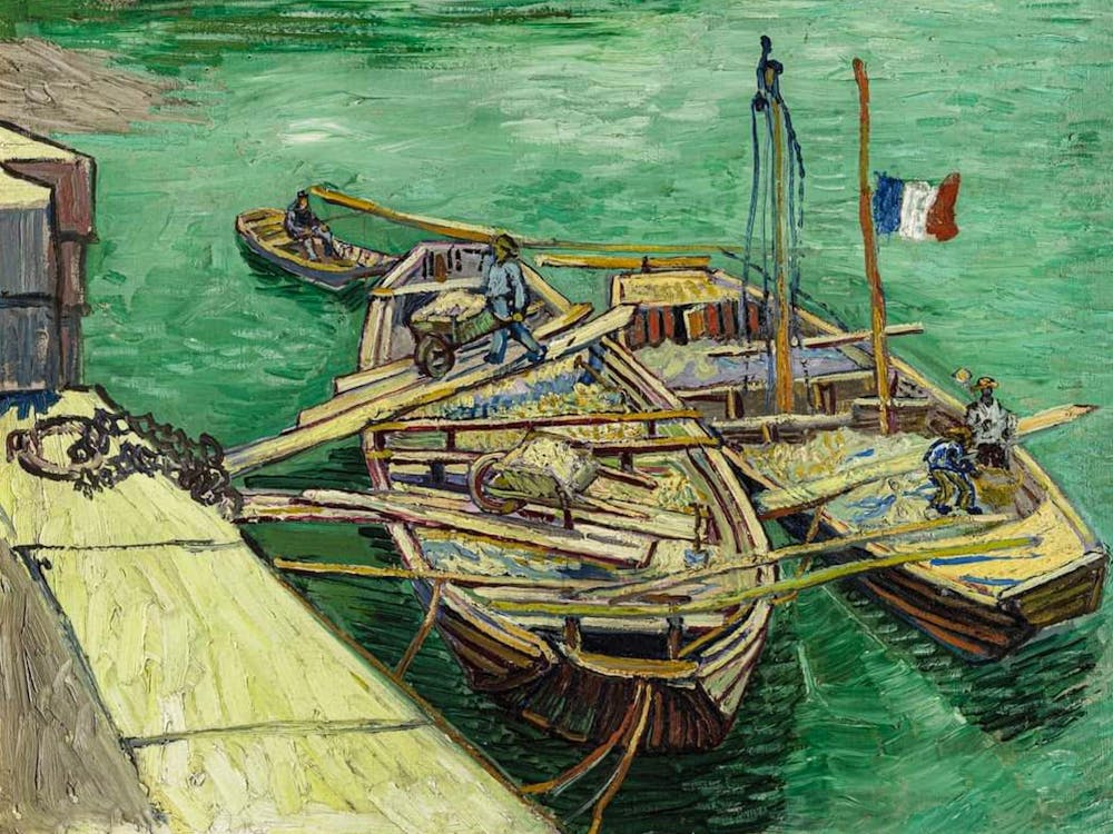 Vincent Van Gogh, Quay with Men Unloading Sand Barges, 1888. Museum Folkwang, Essen | HD Remastered Immaculate