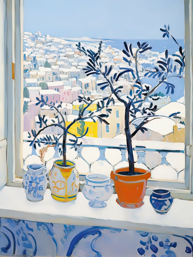 The Windowsill Of Dubrovnik   Croatia Snow Inspired By Matisse 3