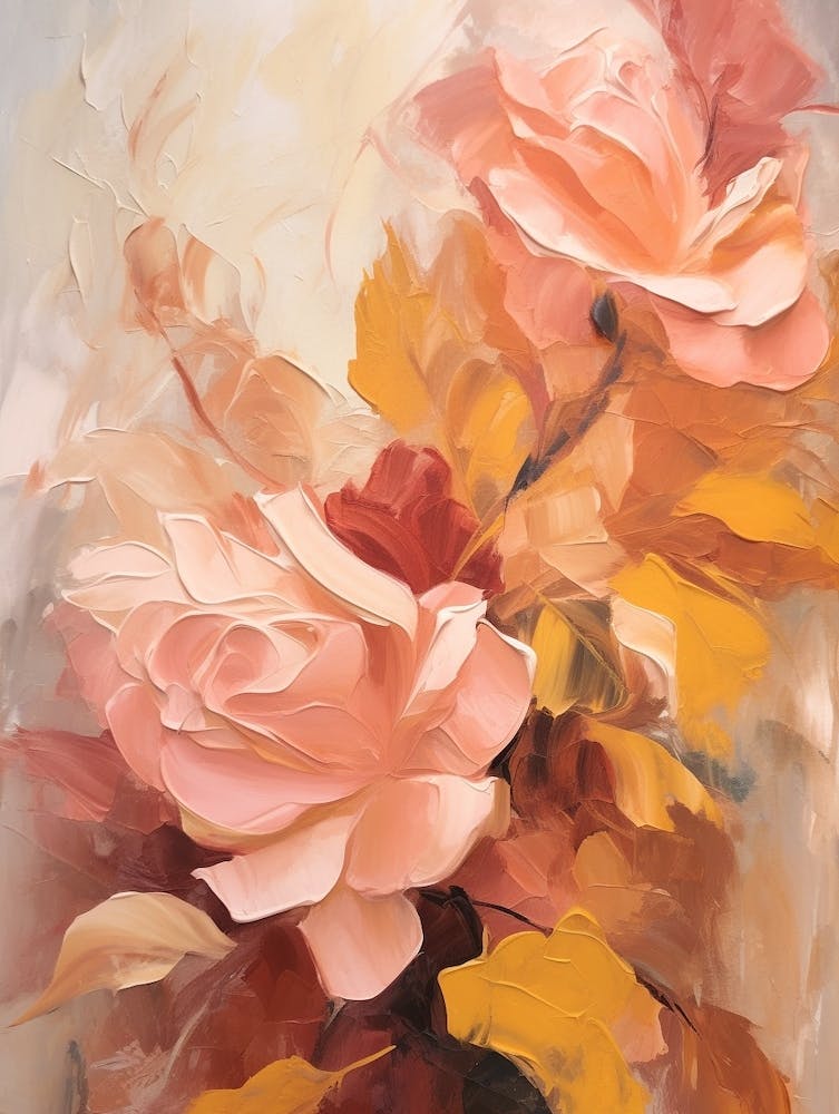 Fall Flower Painting Rose 1