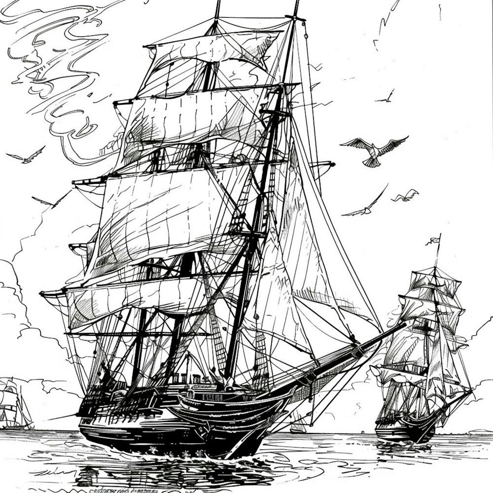 Sailing Ships In The Ocean