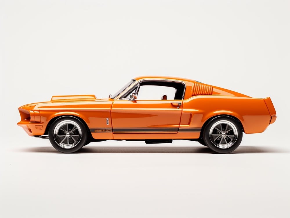Toy Car 67 Ford Mustang Coupe Orange