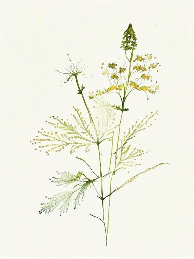 Meadowsweet Herb Minimalist Watercolour