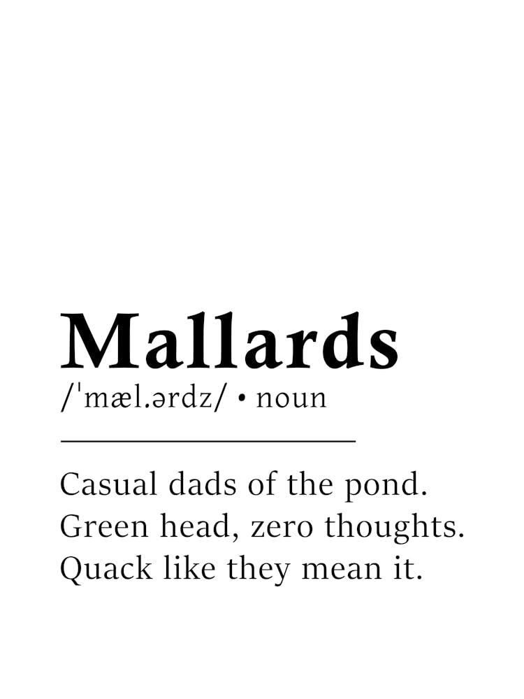 Mallards Definition Poster - Dictionary