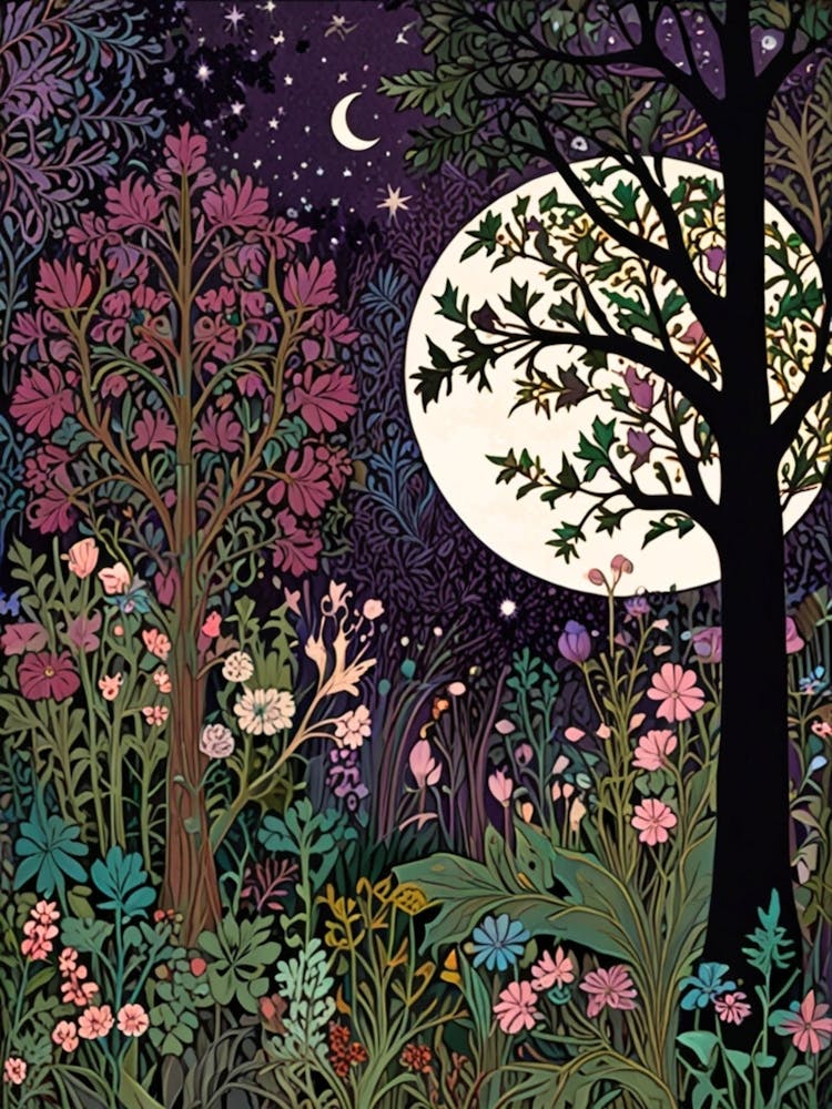 william morris Moonlight In The Forest 5