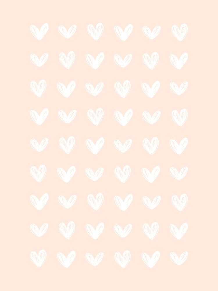 Scribble Hearts - Peachy Pink