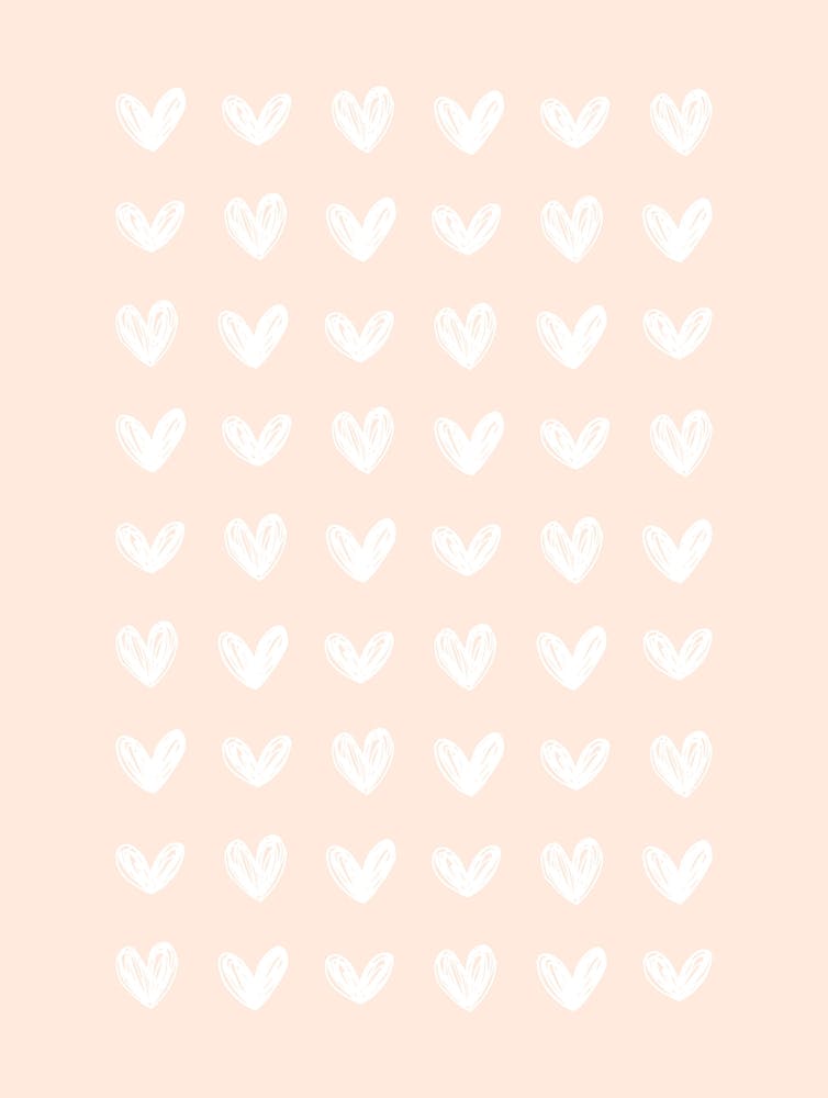 Scribble Hearts - Peachy Pink