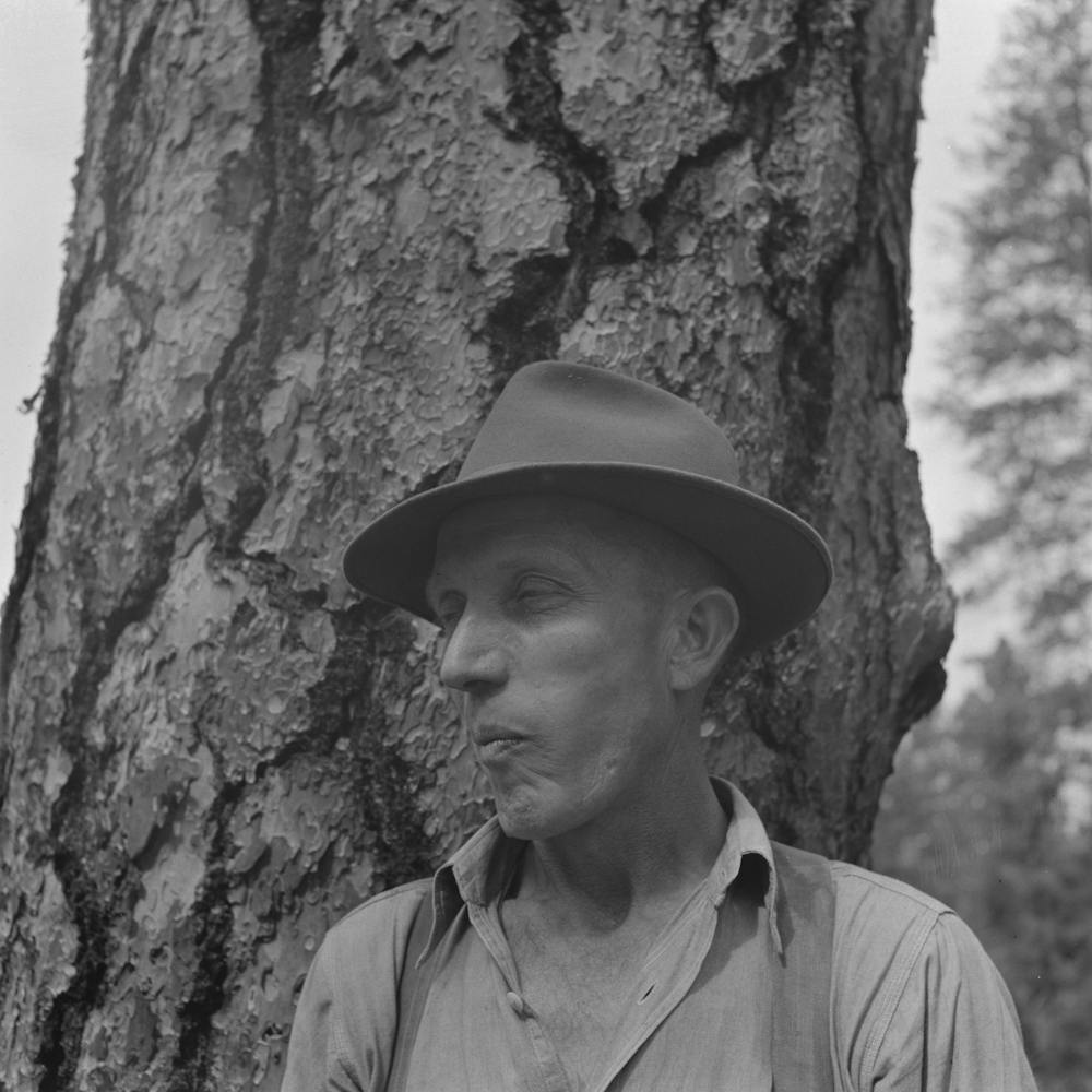 Untitled Photo, Possibly Related To Grant County, Oregon, Malheur National Forest, Lumberjack Starting The 1