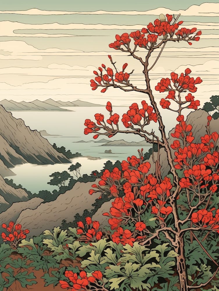 Hagi Bush Clover 3 Japanese Botanical Illustration