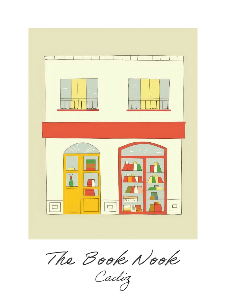 Cadiz The Book Nook Pastel Colours 1 Poster