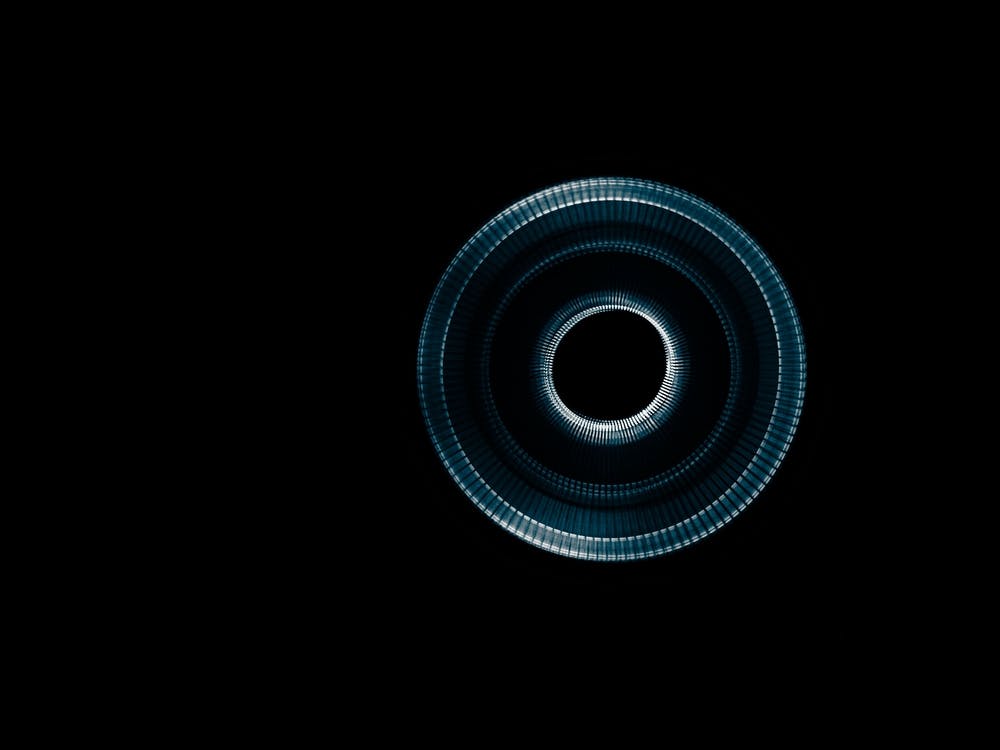 Glowing abstract curved blue and yellow lines 5