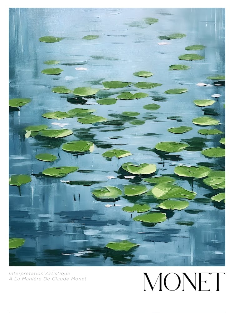 Affiche d'Art Écho Peinture Style Monet, Étang aux Nymphéas de Monet