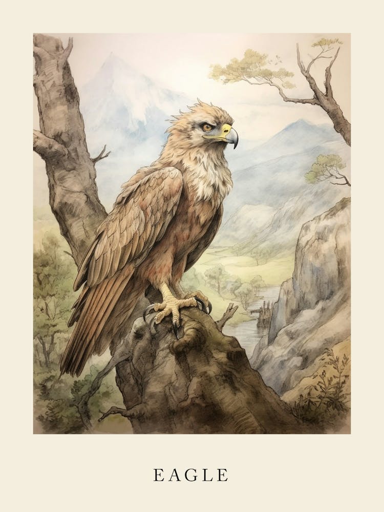 Beatrix Potter Inspired  Animal Watercolour Eagle 1