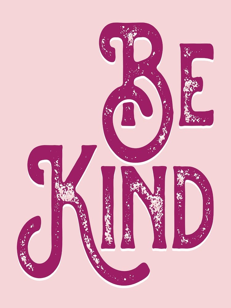Be Kind Pink Vintage Typography