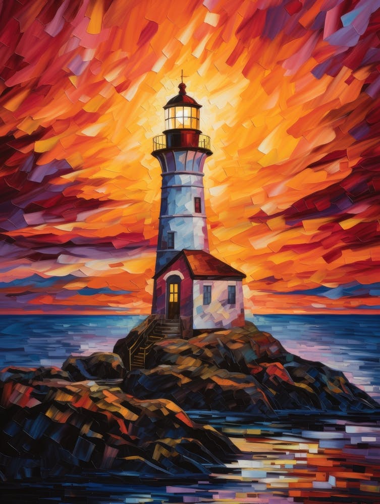 Lighthouse At Sunset
