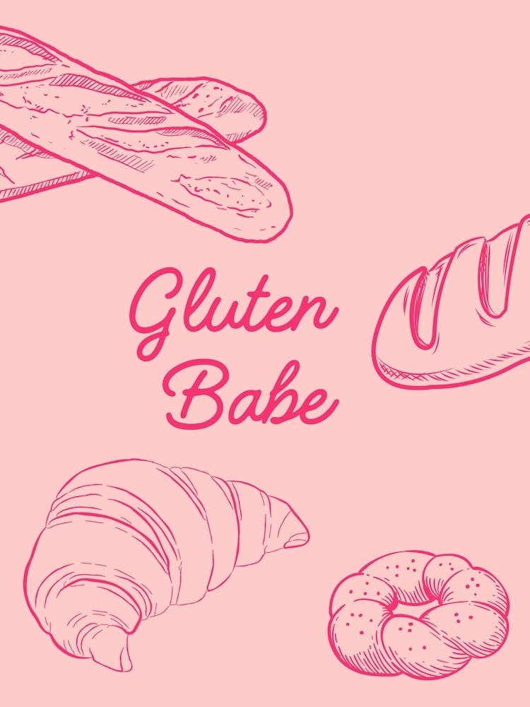 Gluten Babe Pink Poster