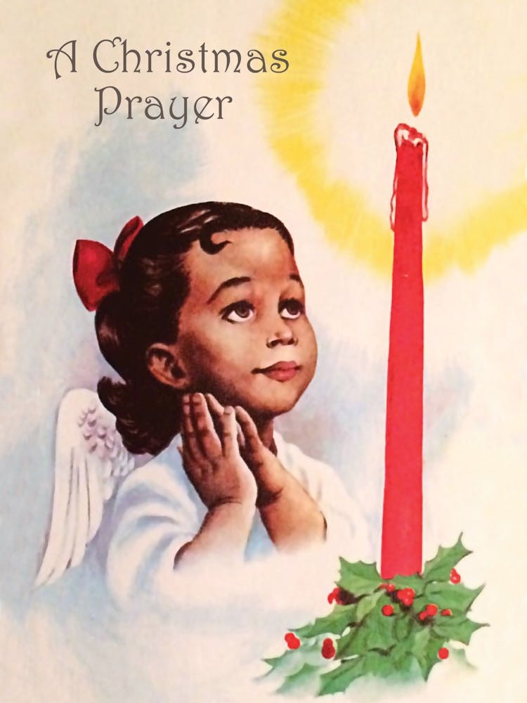 Christmas Prayer, Little Angle Girl With Candle