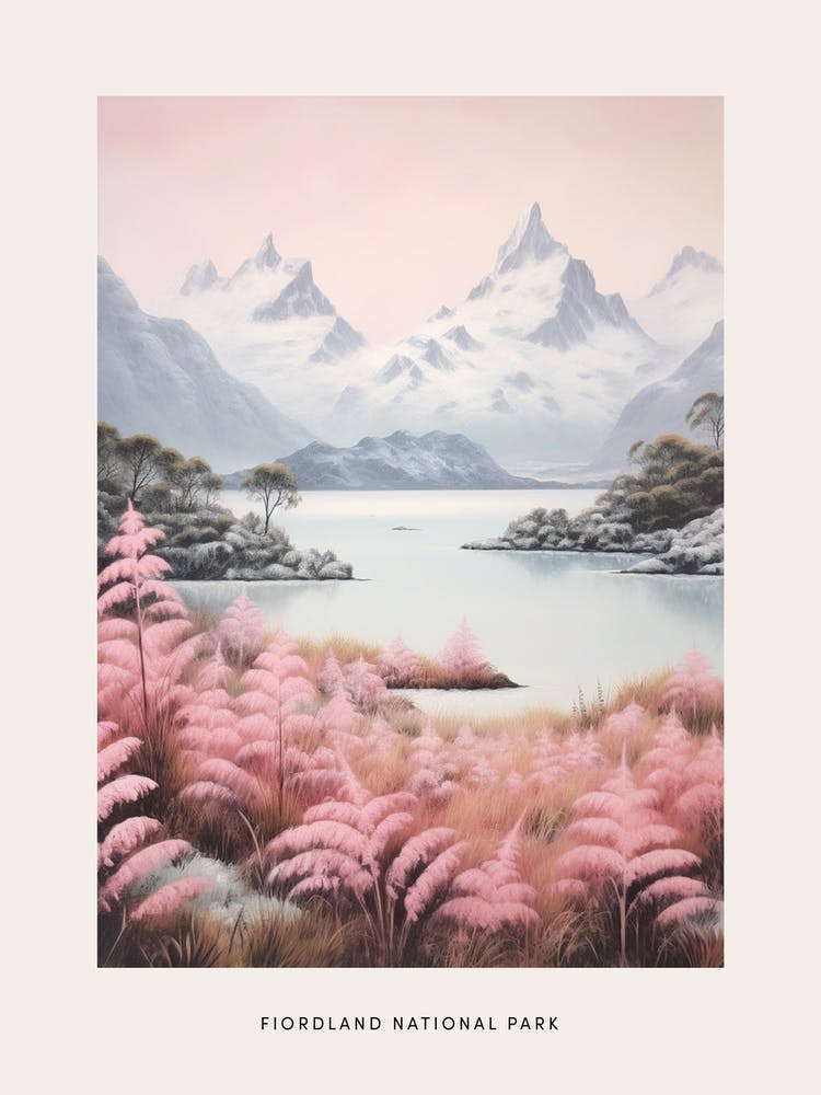 Dreamy Winter National Park Poster  Fiordland National Park New Zealand 3