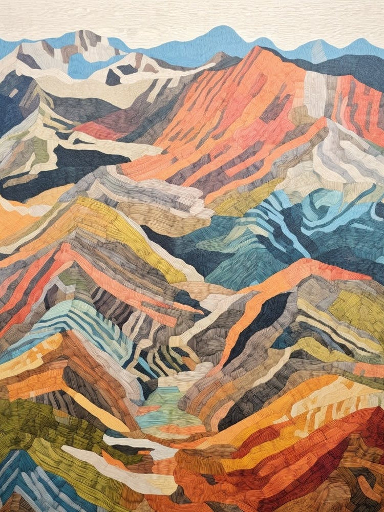 Ben Lawers Scotland Colourful Mountain Illustration