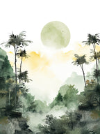 Watercolour Painting Of Borneo Rainforest   Brunei Indonesia And Malaysia 1