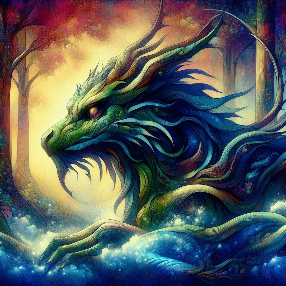 Dragon dans la forêt
