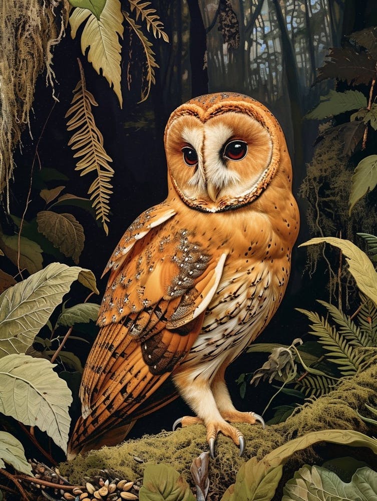 Australian Masked Owl Relief Illustration 4