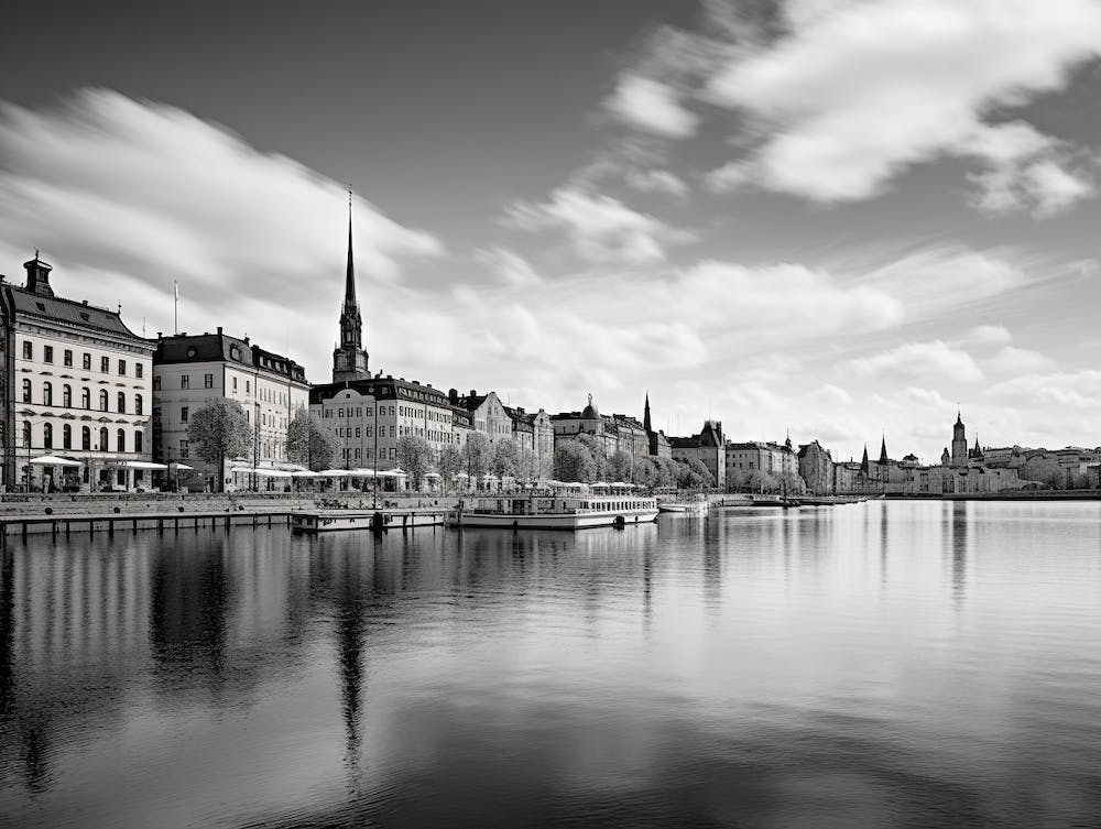 Photographie en noir et blanc de Stockholm